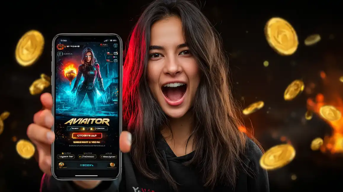 An excited player shows off her win on the popular Aviator crash game on the 1111BET44 mobile app, where you can watch your multiplier and winnings take flight.